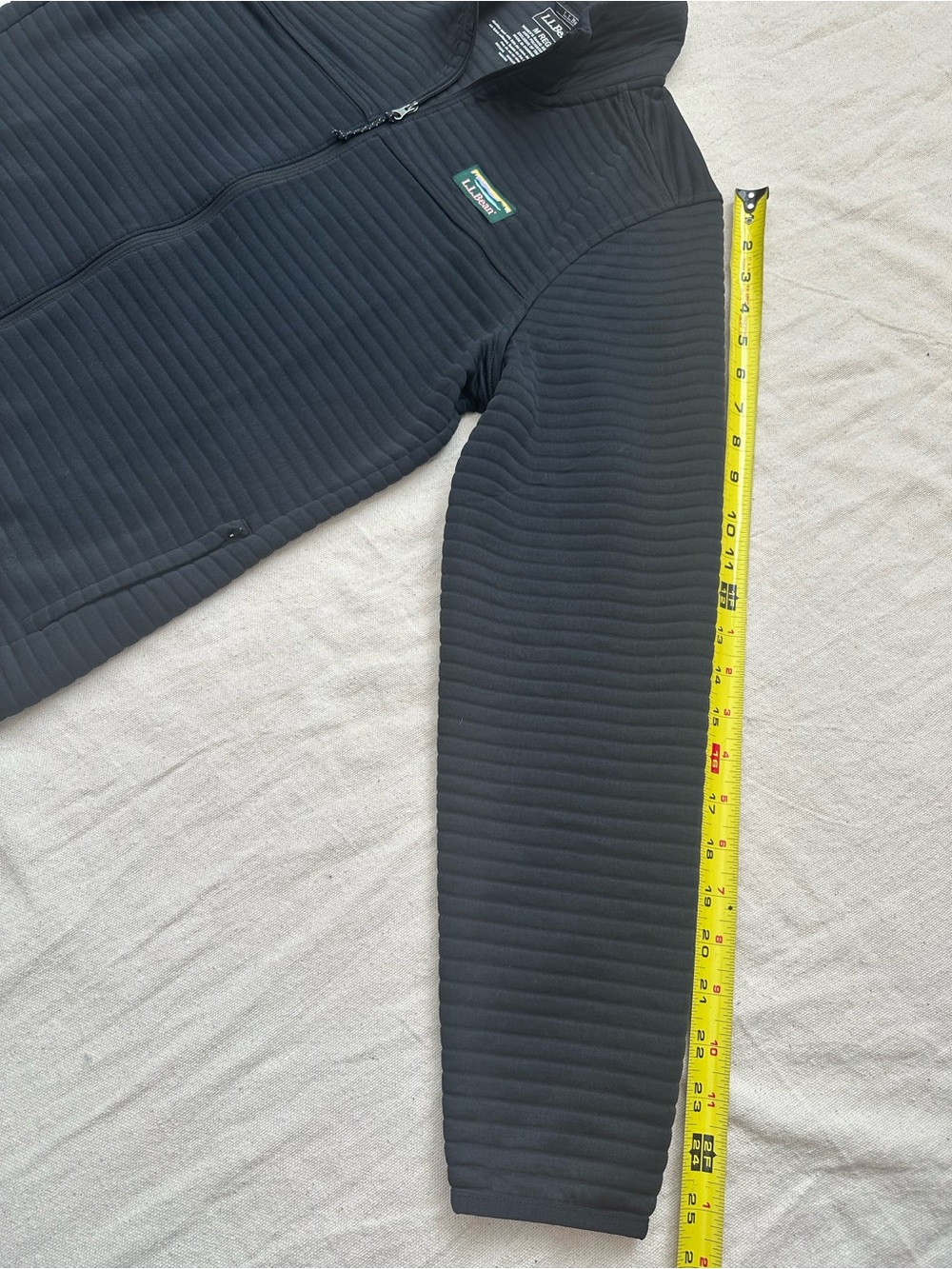 LL Bean Airlight Knit Full Zip Jacket Womens Medium Black Ribbed Fleece 521678 - Picture 6 of 9
